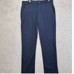 True Classic Pants Mens 33 Navy Nylon‎ Blend Performance Tech Stretch Flat Front